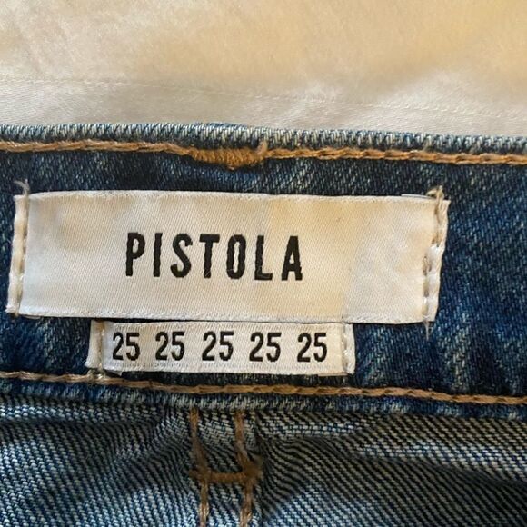 Pistola Distressed Button Fly Jeans Raw cut out Hem size 25 - Picture 8 of 11